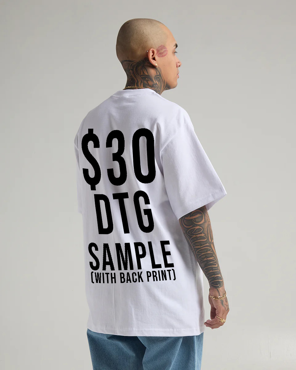 $20 White DTG Sample  - ShakaWear 7.5 oz Heavy Weight Shirt