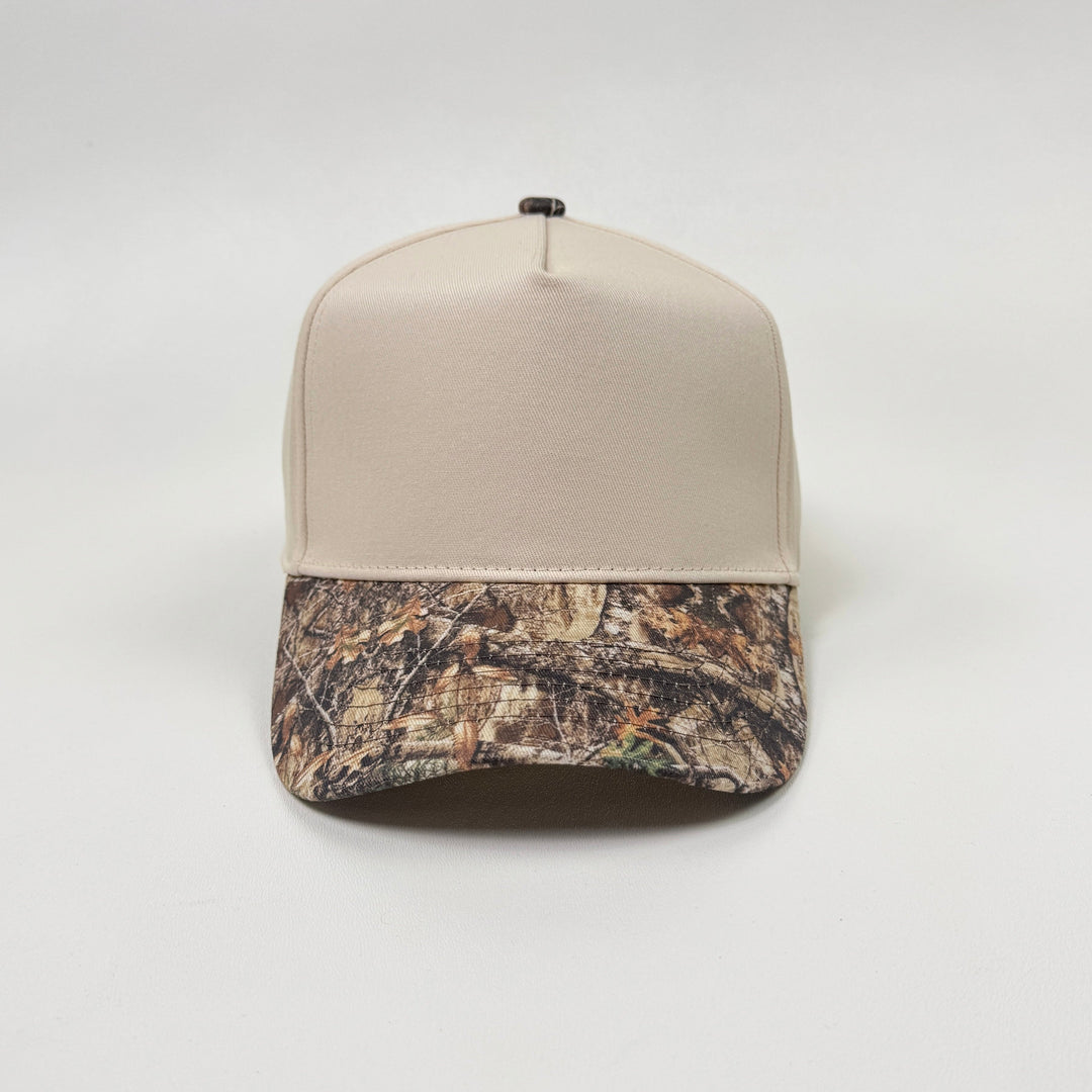 Natural/Camo - 5 Panel Snapback