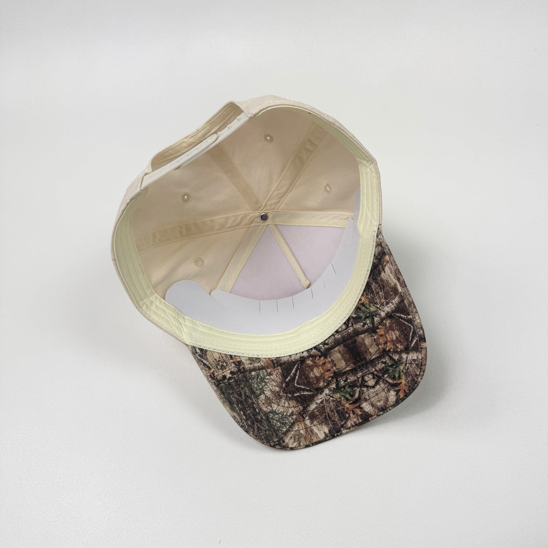 Natural/Camo - 5 Panel Snapback