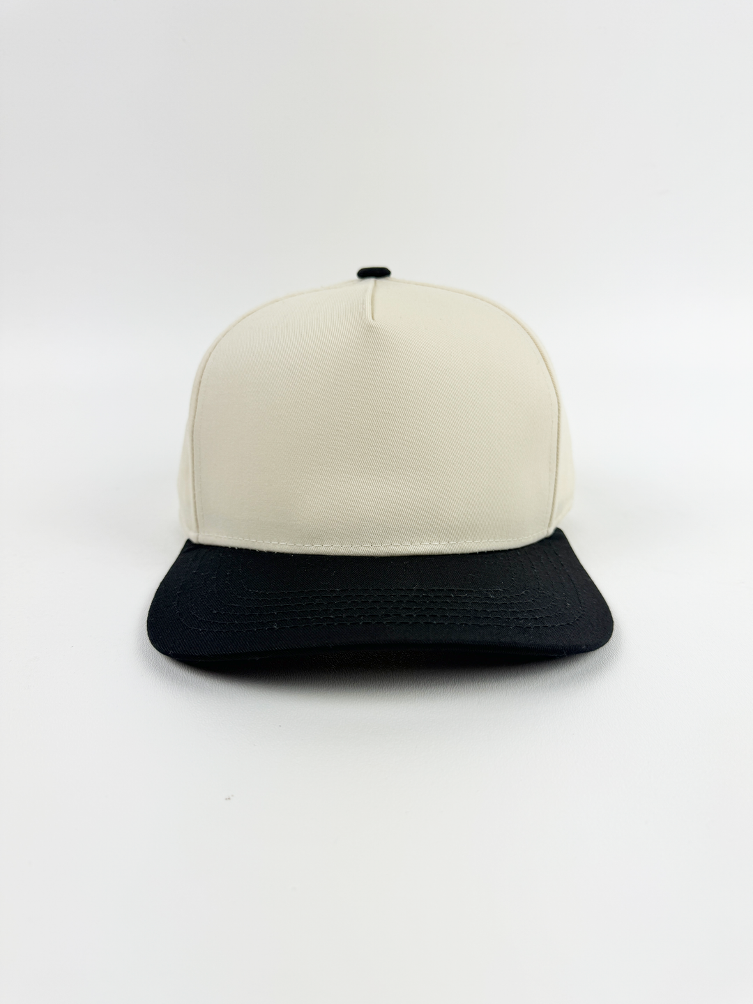 Cream/Black- 5 Panel 2 Tone Mid Profile Snapback - EP