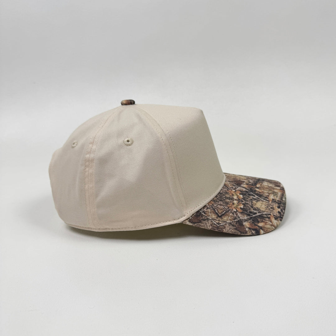 Natural/Camo - 5 Panel Snapback