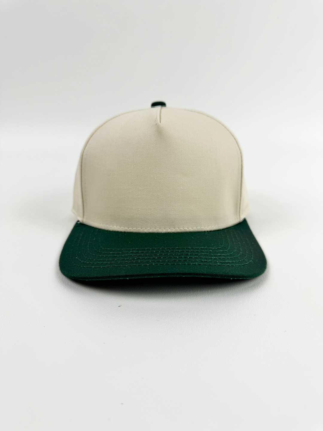 Cream/Forest - 5 Panel 2 Tone Mid Profile Snapback -  EP