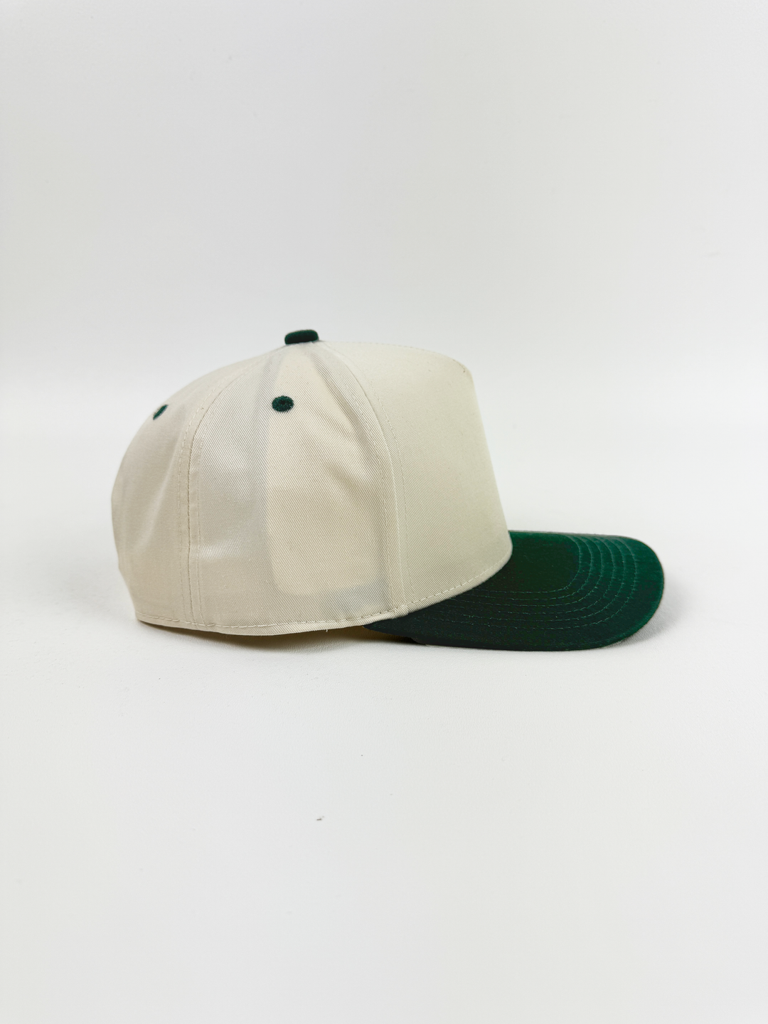 Cream/Forest - 5 Panel 2 Tone Mid Profile Snapback -  EP