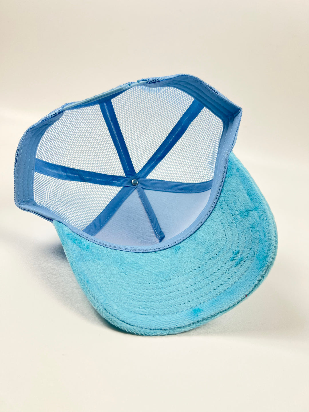 Baby Blue Velvet Trucker Hats