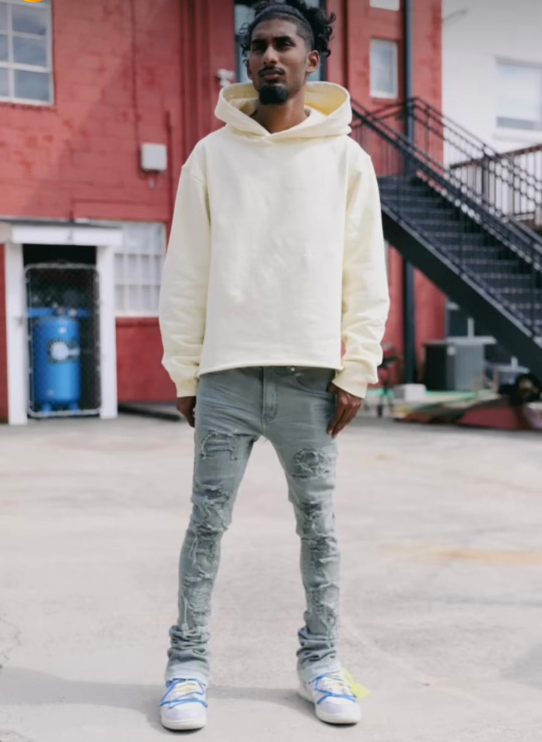 Cream Cozy Cropped Hoodies - Blanks Only