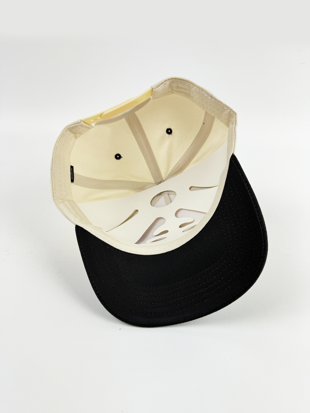 Cream/Black- 5 Panel 2 Tone Mid Profile Snapback - EP