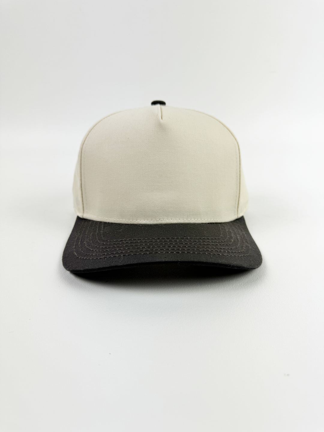 Cream/Dark Brown- 5 Panel 2 Tone Mid Profile Snapback - EP