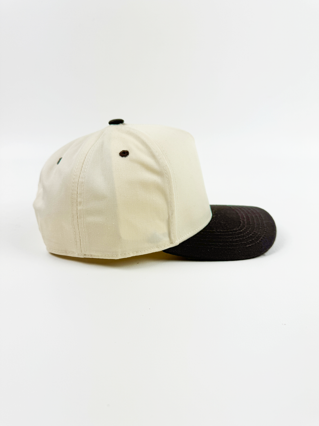 Cream/Dark Brown- 5 Panel 2 Tone Mid Profile Snapback - EP