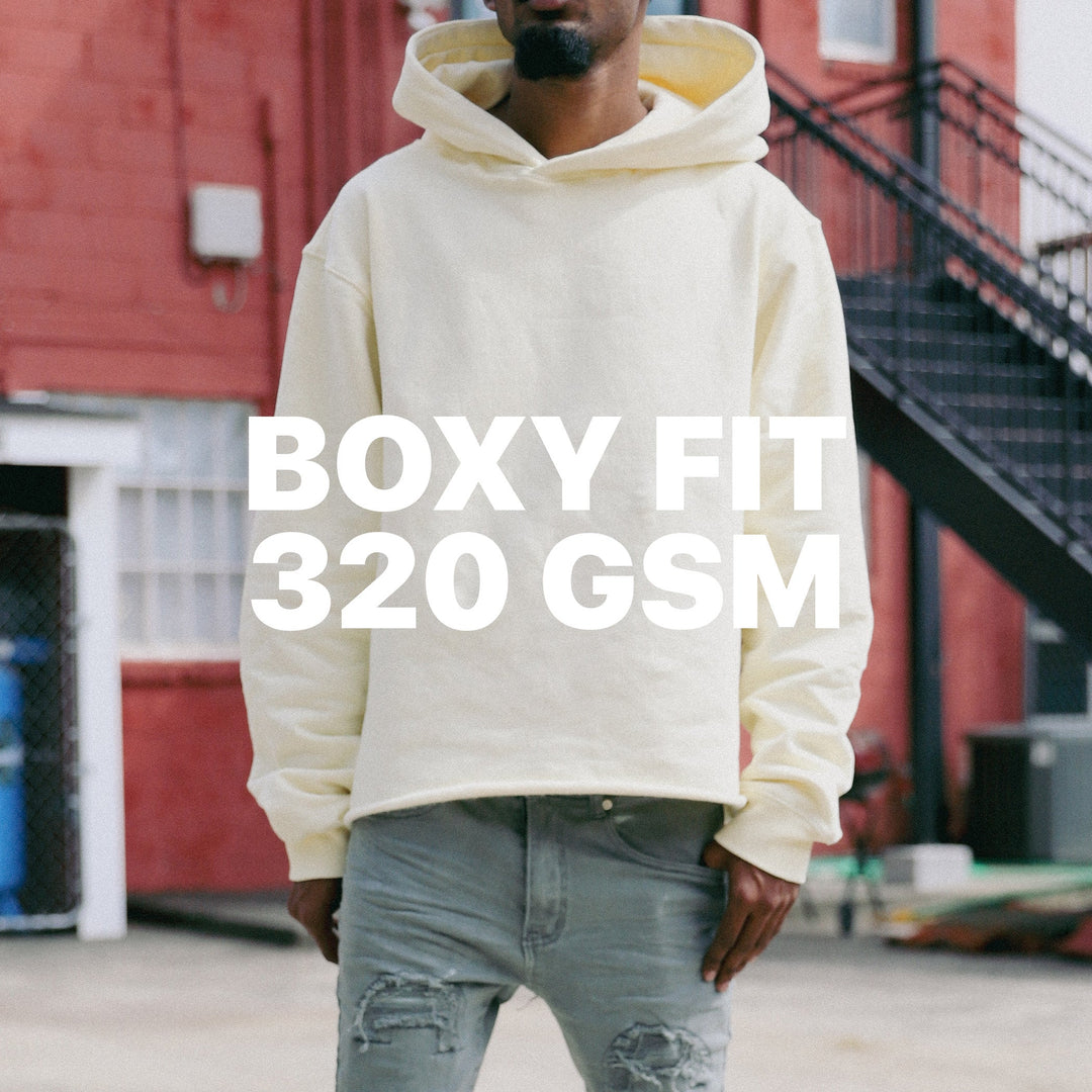 Cream Cozy Cropped Hoodies - Blanks Only