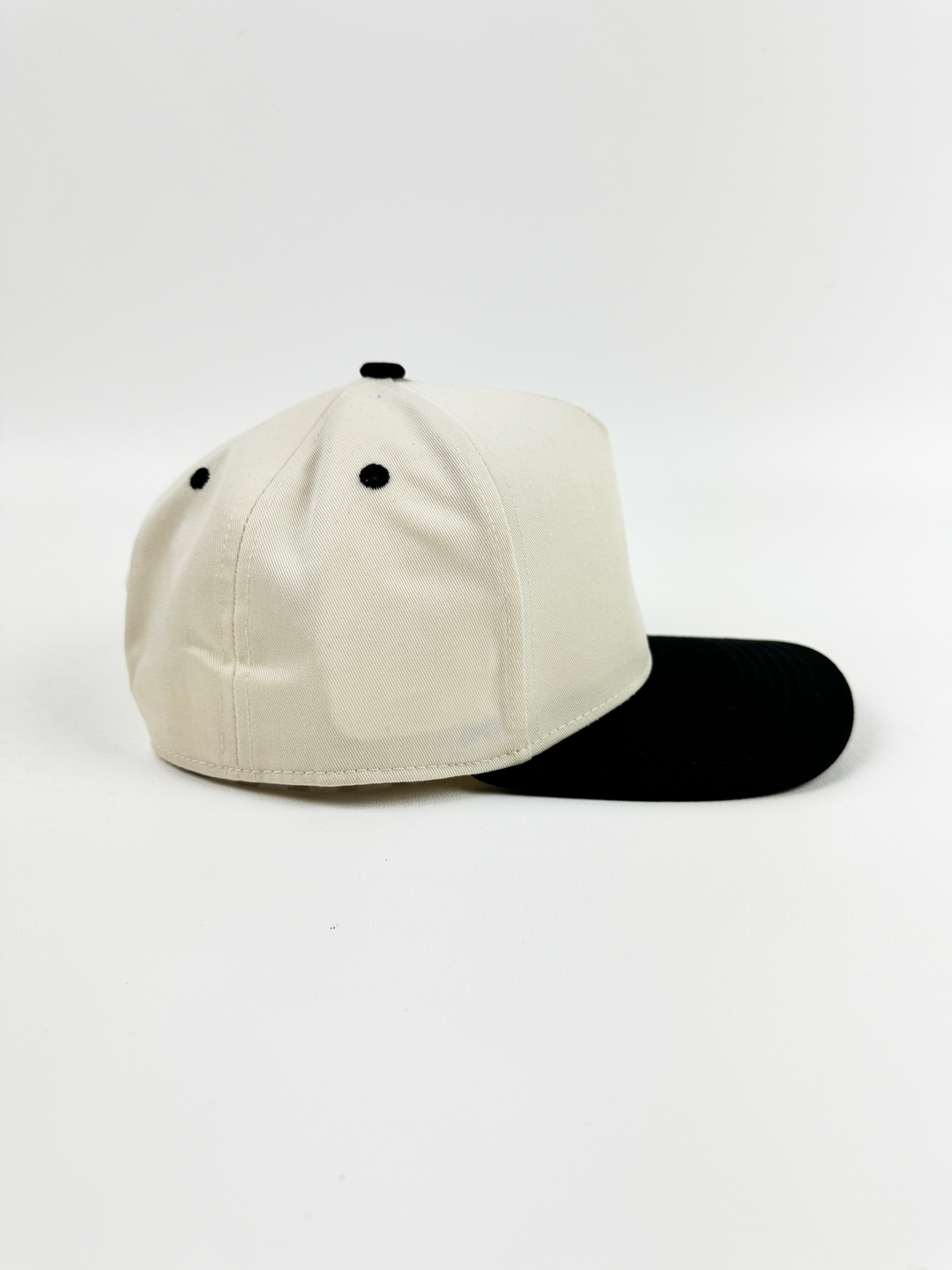 Cream/Black- 5 Panel 2 Tone Mid Profile Snapback - EP