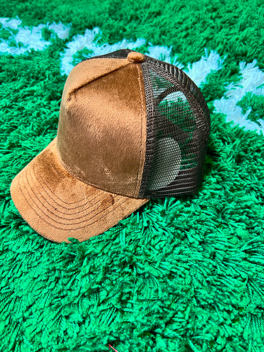 Brown Velvet Trucker Hats