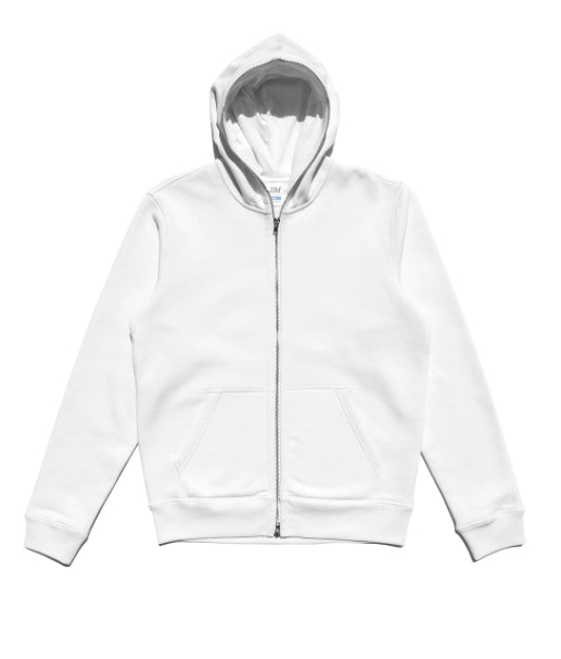 Plain white zipper hoodie best sale